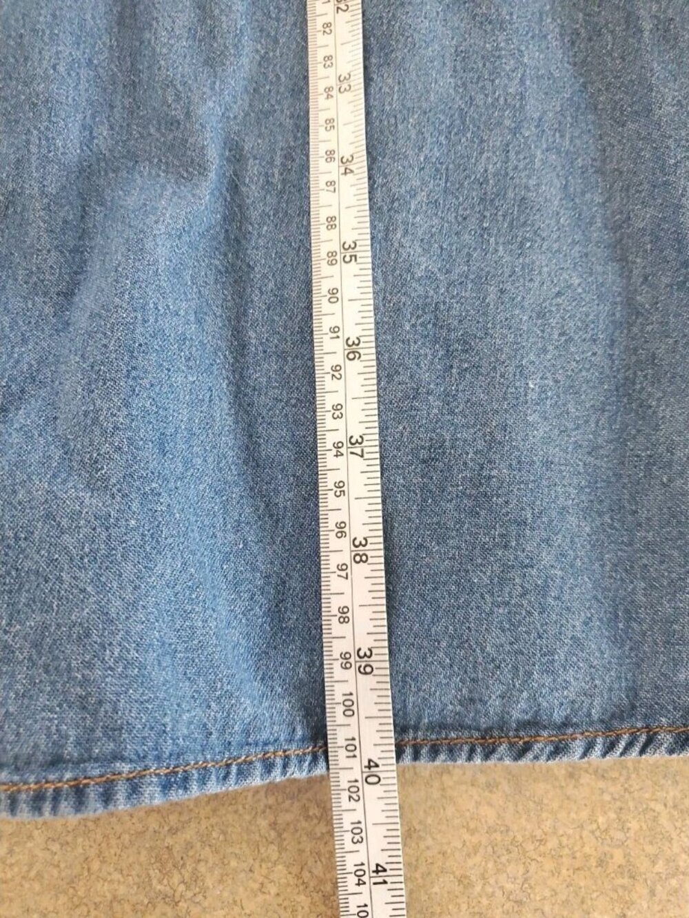 Tickets Sleeveless Button Front Denim Midi Dress Blue Sz. 10 Cottagecore Collar - Picture 9 of 12